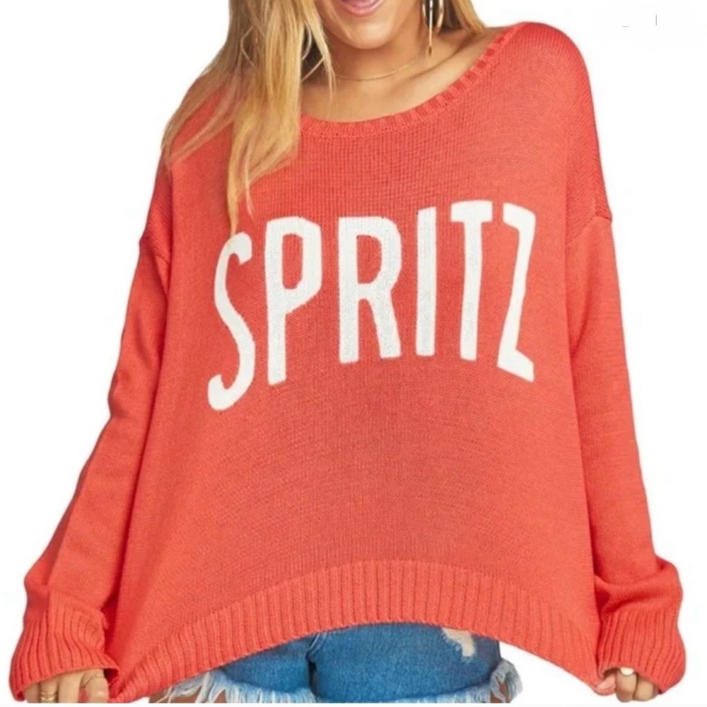 Show Me Your MuMu Coral Crew Neck Sweater
